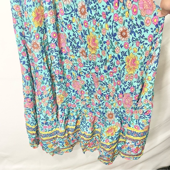 Hello Molly Tie Down Maxi Dress in Turquoise - Picture 9 of 10